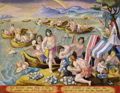 Indians Diving for Pearls, Plate 93 from 